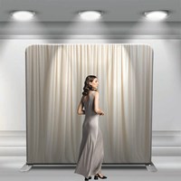Support de toile de fond de théâtre portable 8x8 en tissu avec impression par sublimation pour imprimante de toile de fond publicitaire