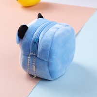 Porte-monnaie en peluche douce, motif animal de dessin animé, mignon, mini fermeture éclair, pour enfants, filles, femmes, pour écouteurs, rouge à lèvres, argent, cartes, sacoche, pochette