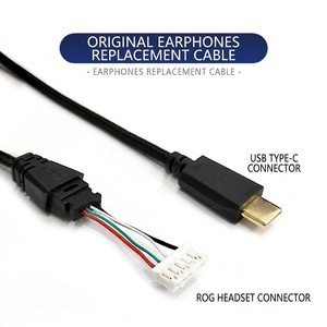 Câble de remplacement de type C pour casque de jeu ASUS ROG <span class=keywords><strong>Delta</strong></span> S, cordon de réparation OFC de 2.5M - Product Image 5