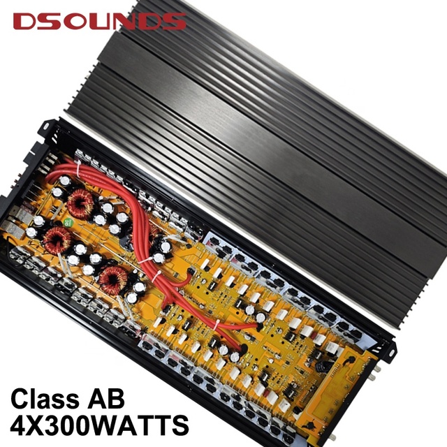 MA-300.4 Big Power 300W*4CH at 4ohm ClassAB Car Amplifier Newly Upgraded Car Amplifier with Full Range Car Audio