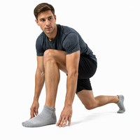 Chaussettes de sport en coton respirantes et anti-odeur pour hommes, tube court, course à pied, basketball, semelle en tissu éponge, vente en gros