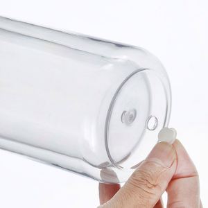 Vaso de Plástico PC de Doble Pared Ecológico y Duradero de 16oz con Diseño Moderno de Tarro Mason Acrílico, Portátil, con Serigrafía y Efecto Globo de Nieve - Product Image 4