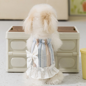 Vestido de Verano para Mascotas, Estilo Princesa con Volantes y Lazo, Ropa para Perros y Gatos Pequeños, Chaleco de Poliéster para las Cuatro Estaciones - Product Image 2