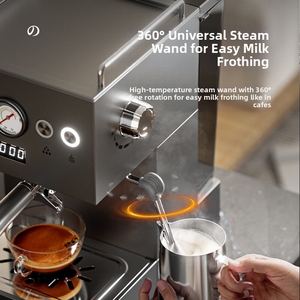 Machine à expresso semi-automatique avec tête d'extraction commerciale de 58 mm et mousseur à lait pour la maison et les petits cafés - Product Image 4