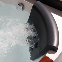 Baignoire de massage indépendante en acrylique en forme d'éventail, pour appartement, chambre, salle de bain, avec dossier, buse de massage du dos, certification CE