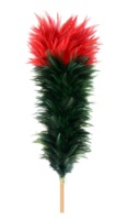 Plumero de Plumas de Gallo Reutilizable y Ecológico, Color Natural, con Mango de Madera, para Limpieza del Hogar, Coche y Oficina