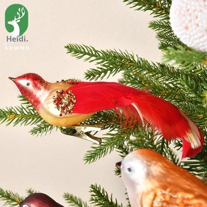 Creative Christmas Bird Pendant Glass Painted <b>Animal</b> Scene for Home & Party Holiday Decor Tree Ornaments & Gifts - Product Image 5