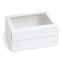 Witte papieren taartdoos met transparant venster, één geheel, voor bakkerij, fruit, cadeauverpakking