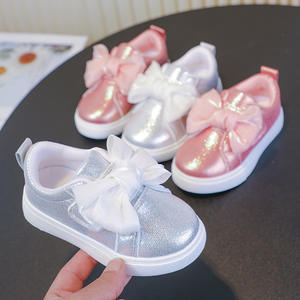 Детские блестящие низкие кеды JHT в корейском стиле для девочек, осенние, с бантом, спортивные, на мягкой подошве, повседневные, экспортные - Product Image 4