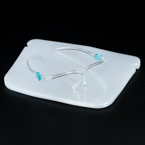 Protección contra salpicaduras de PET transparente y máscara de plástico antivaho con montura de gafas - Product Image 6