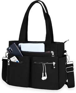 Sac fourre-tout en toile grande capacité, échantillon gratuit, pour le travail, les trajets domicile-travail, l'école, sac en tissu à bandoulière unique, haute esthétique - Product Image 2