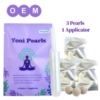 Aromlife Perles Yoni Naturelles Originales aux Herbes 3-en-1 Tampon Intime Kit de Nettoyage Féminin Premium Portable avec Applicateur