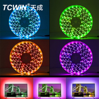 2025 Tendance TCWin Étanche RVB 5050 Led Bande Lumière 1m Flexible TV Led Rétro-Éclairage Bande 10m DC5V Télécommande pour L'extérieur