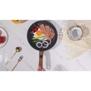 Set di pentole forgiate con diamanti a 9 pezzi nero Beige con manico a Clip Design minimalista padella per cucina sana per il Gas per la cucina casalinga - Product Image 6