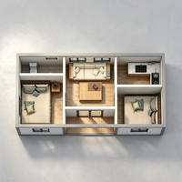 SKYLINE Maisons conteneurs amovibles 20 pieds, mini-maisons respirantes en acier au design contemporain, prêtes à l'emploi, à prix abordable