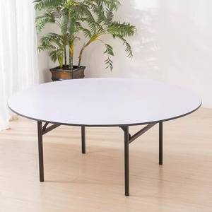 Mesa Redonda Plegable para Banquetes con Superficie de PVC y Madera Contrachapada, Resistente, Venta al Por Mayor de Fábrica, para Hoteles, Bodas y Eventos - Product Image 4