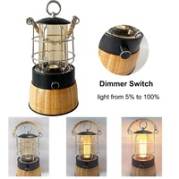 Lanterne de camping LED portable vintage rétro 5 W à haut lumen, rechargeable avec batterie Li-Ion 18650 ou piles AAA pour le camping