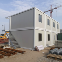 Maison conteneur préfabriquée modulaire de 20 pieds, 2 chambres, salle de bain amovible, bureau moderne, utilisation appartement, résistant au vent