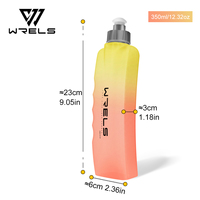 Bouteille d'eau WRELS avec logo personnalisé, dégradé de couleurs, légère, durable, portable, design incurvé, pour le sport et les activités de plein air
