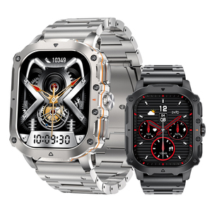 Montre connectée pour homme Gk72, bracelet en acier, connexion à une touche, appel BT, interface utilisateur cool, étanche IP67, écran AMOLED carré, montre connectée cool pour homme - Product Image 1