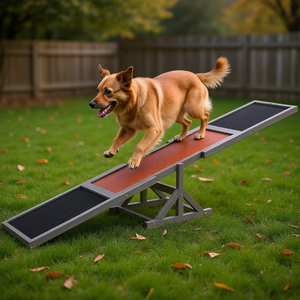 Altalena per Agility Canina 83 x 16 x 14 Pollici, Grigia, Resistente alle Intemperie, Attrezzatura in Legno per l'Addestramento e l'Esercizio all'Aperto dei Cani - Product Image 2