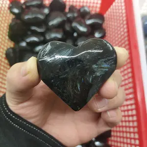 Wholesale natural polished fireworks stone quartz healing stones Astrophyllite crystal heart carving for healing