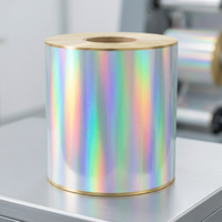 Etiquetas Adhesivas Holográficas Lisas Personalizadas en Rollo |   Pegatinas Holográficas Impermeables con Efecto Arcoíris para Botellas de Cosméticos y Cajas de Regalo