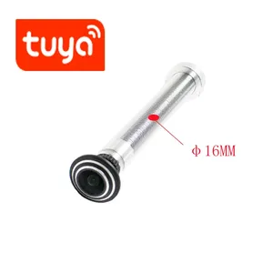 1,66 mm groothoek fish-eye audio TF-kaartlezer 5G 2,4G WIFI 16 mm gat Tuya deurkijkgaatje camera mini spiongat IP-camera 1080p CMOS - Product Image 2