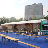 Tente de Mariage et de Foire Commerciale Gonflable Noire 15x40m avec Arche - Maison de Campagne