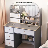 Cermin rias berlampu untuk kamar tidur, meja rias terintegrasi Modern sederhana untuk ruang sewa kecil