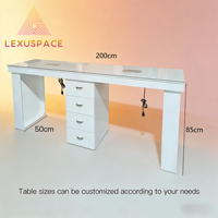 Table de Manucure Commerciale Moderne Multifonctionnelle pour Salon, Ensemble Spa avec Plateau en Marbre, Conception Durable