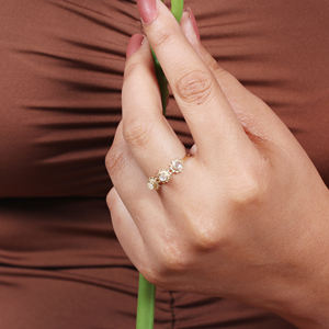 Anillo de piedras preciosas de arcoíris chapado en oro de 18K al por mayor, joyería de latón hecha a mano de diseñador para mujer a la moda - Product Image 3