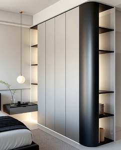 Armario de Vidrio Moderno y Minimalista de Alta Gama con 2 Puertas para Dormitorio, con Mecanismo Deslizante para Uso en el Hogar y Hoteles - Product Image 5