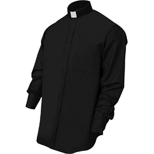 Camisa de vestir de clero de manga larga con cuello de lengüeta para hombre - Product Image 3