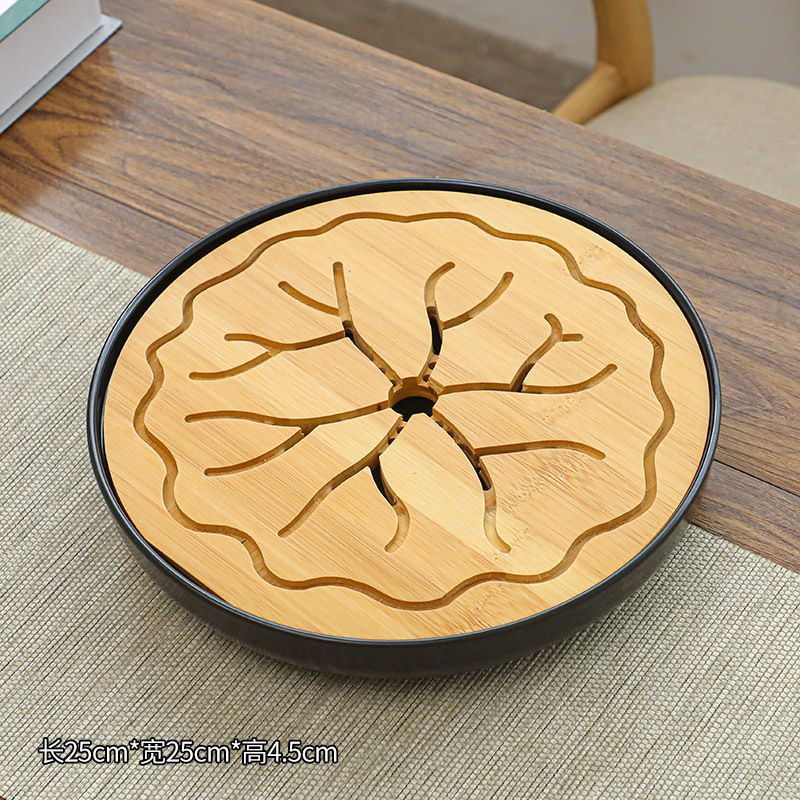 Lotus leaf round plate [black] 25*25CM