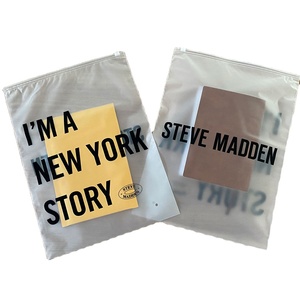Printing Logo Clothing Garment Bag T-shirt Packing Zip Lock Style Bag Frosted Zipper Plastic Packaging Bag With Slider