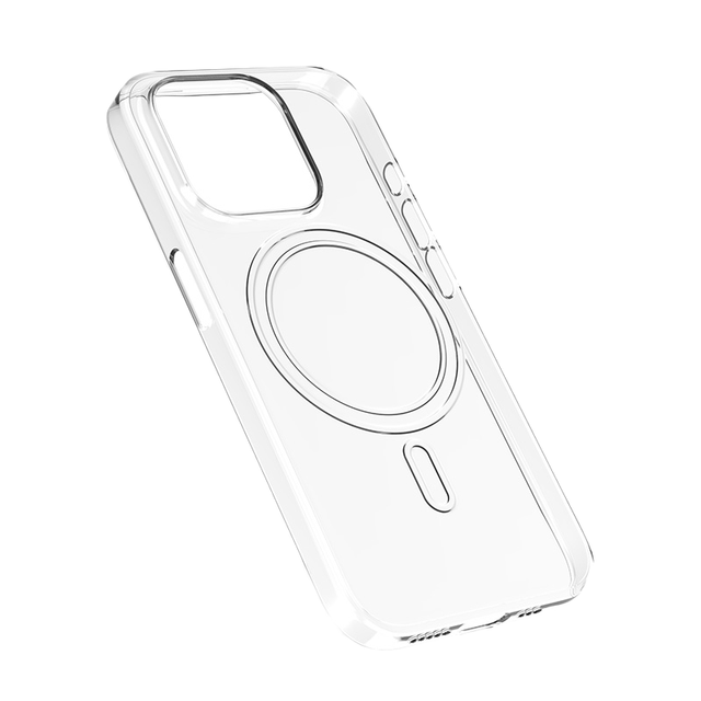 Clear Magnetic TPU+PC Material Hot-Press Cell Phone Cover for 13/14/15/16/17 for S24/S25/S26 Transparent Shockproof