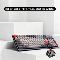 Clavier mécanique sans fil 2026, nouveau design, taille standard, pour gaming, avec LED Kailh, trois modes, hot-swap, interface USB Type-C, 99 touches