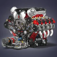 Ensemble de blocs de construction de voiture avec moteur V8 MOULD KING 10130, modèle MOC motorisé, jouet STEM pour enfants et adultes