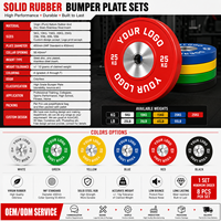 Ensemble de plaques de poids de compétition TOPIN 10-25 kg, plaques de poids en caoutchouc codées par couleur, noyau en acier calibré, pour haltères et musculation