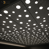 Panneau de plafond en aluminium rétroéclairé par LED, diffuseur en acrylique découpé au laser, motif personnalisé, décoratif, ignifuge, insonorisant, dalles de plafond