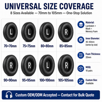 Coussinets de remplacement pour écouteurs 60mm/70mm/80mm/90mm/100mm/105mm, housses de coussin pour la plupart des accessoires d'écouteurs