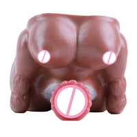 Molde de silicona YC-2334 para glúteos masculinos con pene de caballo realista, juguetes sexuales con dildo 2 en 1, vagina de bolsillo, ano y senos, juguetes sexuales.