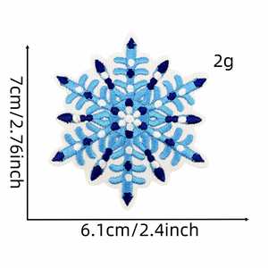 Grande collection de patchs brodés thermocollants bleus motif neige pour la décoration de vêtements, chapeaux et sacs - Product Image 5