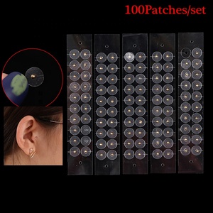 100PCS 24K chapado en oro transparente oído punto pegatinas presión en el oído de acupuntura magnética cuentas Auricular oído semillas - Product Image 2