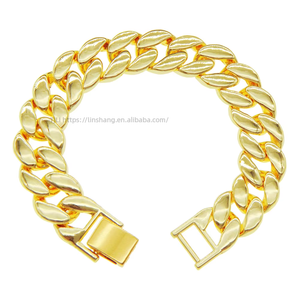 Hip Hop Cool Glossy <b>Cuban</b> <b>Chain</b> Bracelet Hipster Nightclub Decoration Bracelet Tanjing - Product Image 1