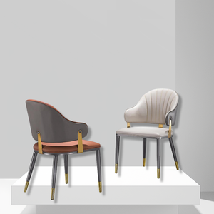 Chaise de salle à manger simple en acier carbone gris acier inoxydable titane or adaptée aux restaurants - Product Image 4