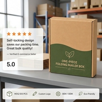 Boîte d'expédition pliable écologique en carton ondulé, emballage personnalisé avec logo pour le commerce électronique