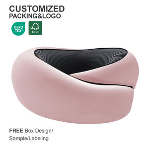 Oreiller de voyage en mousse à mémoire de forme pliable personnalisable, enveloppant, en forme de U, avec logo pour avion - Product Image 4