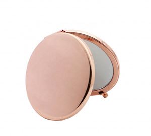 Miroir de poche rond double face en métal plaqué or, souvenir tendance, miroir compact de maquillage, logo personnalisé - Product Image 5